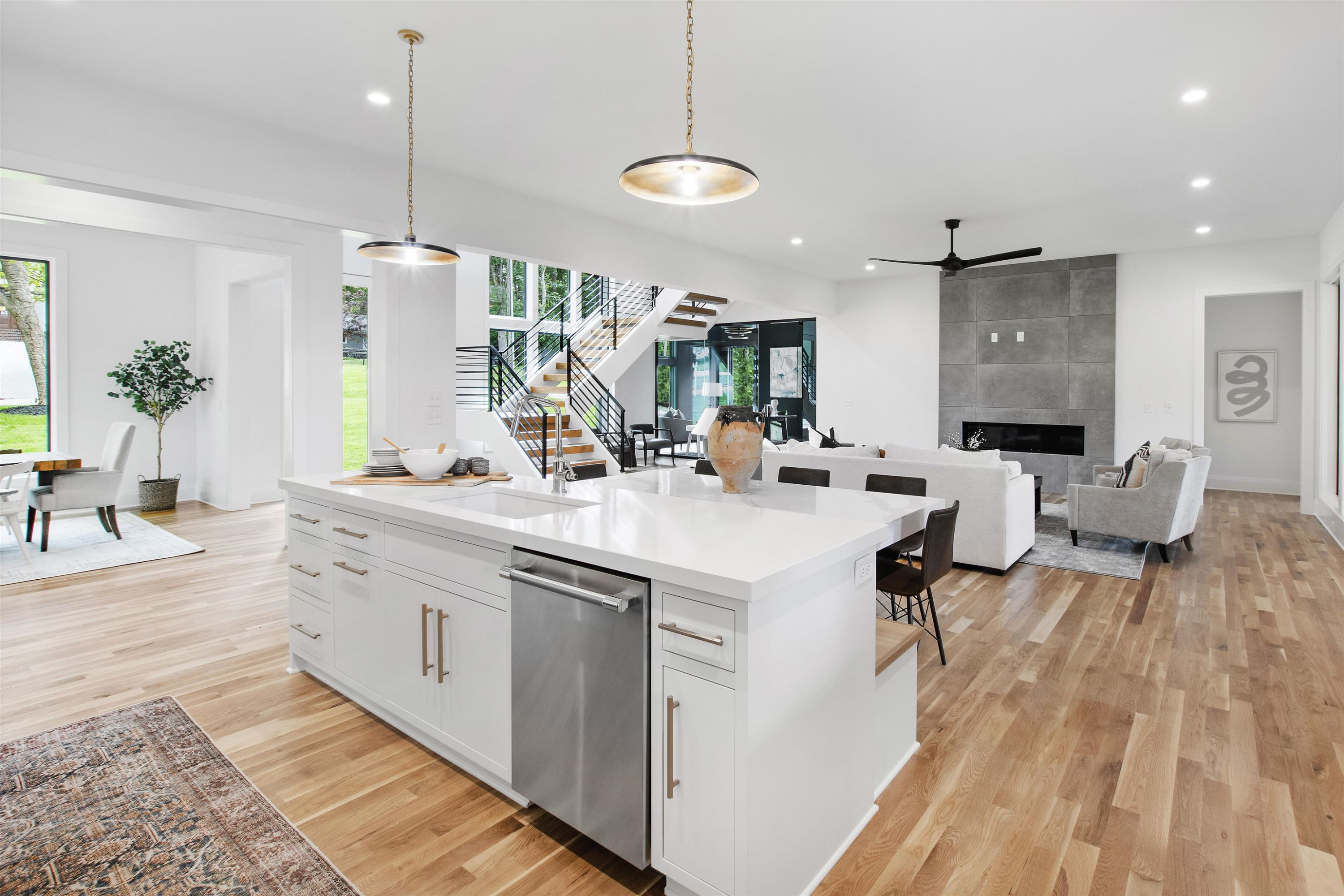 3340 Hampton Road Raleigh, NC 27607 - Photo 20 of 66 Clean lines and a white color palette keep a create a calm and peaceful vibe in open kitchen. Kitchen Island