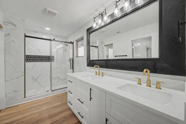 a bathroom with a shower