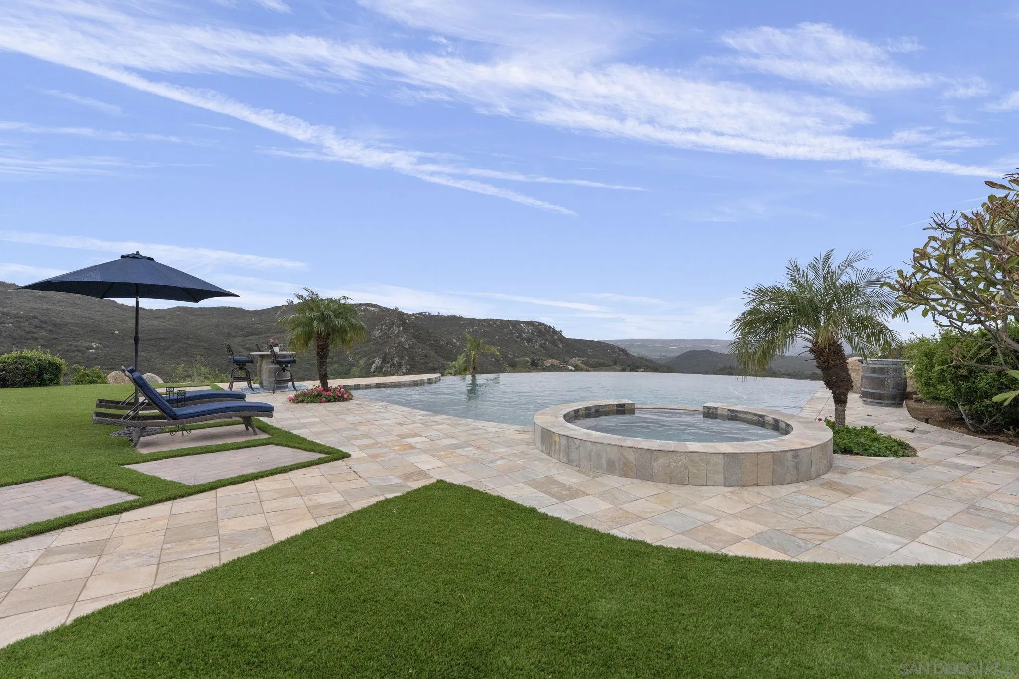 15480 Eastvale Road Poway, CA 92064 - Photo 17 of 71 a swimming pool with outdoor seating and barbeque oven