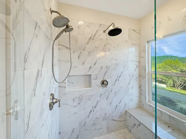 a bathroom with a shower