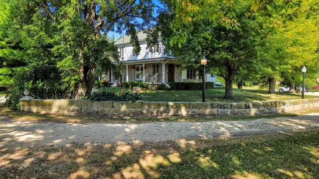 a view of a lake with a outdoor space