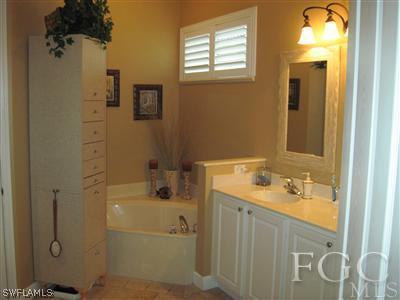 6119 Manchester Place Naples, FL 34110 - Photo 8 of 10 a bathroom with a sink a mirror and shower