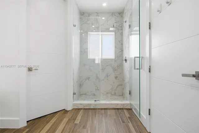 a bathroom with a shower