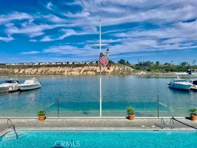 a view of a lake with a outdoor space
