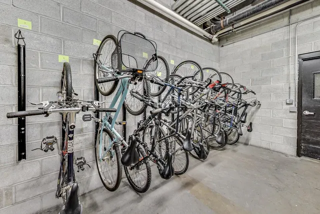 a view of an bike storage