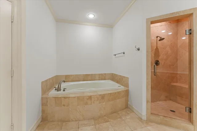 a bathroom with a tub