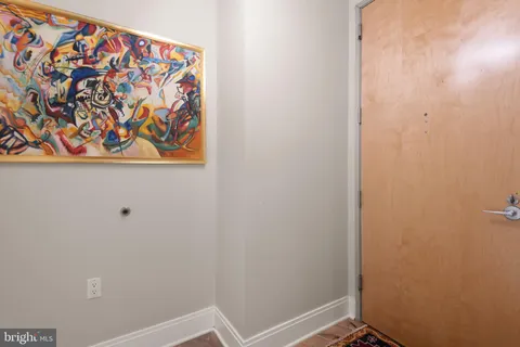 a view of small space with wooden floor