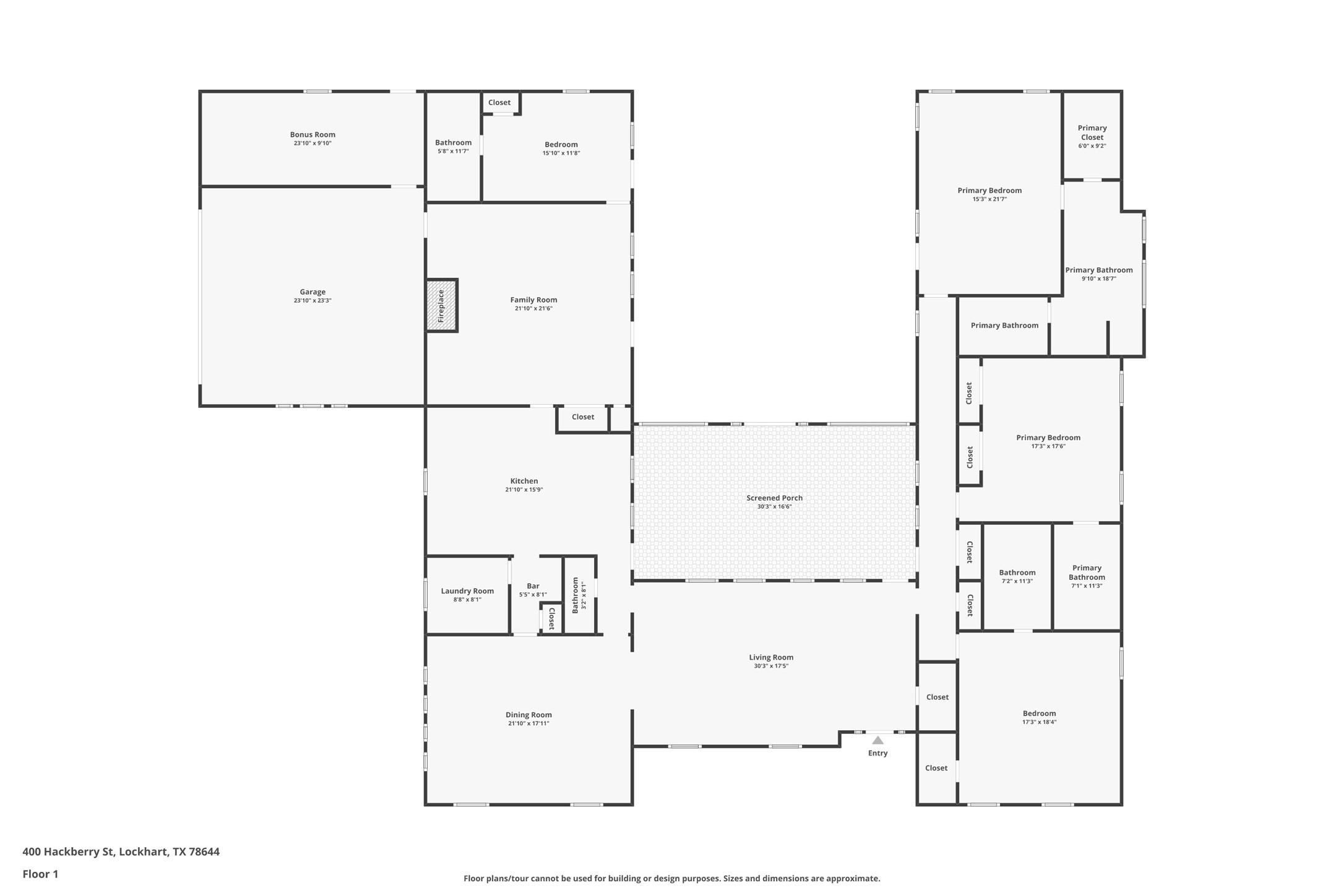 400 Hackberry Street Lockhart, TX 78644 - Photo 40 of 40 Navigate a thoughtfully arranged living space with this detailed floor plan.