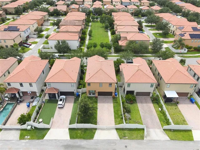 an aerial view of multiple houses