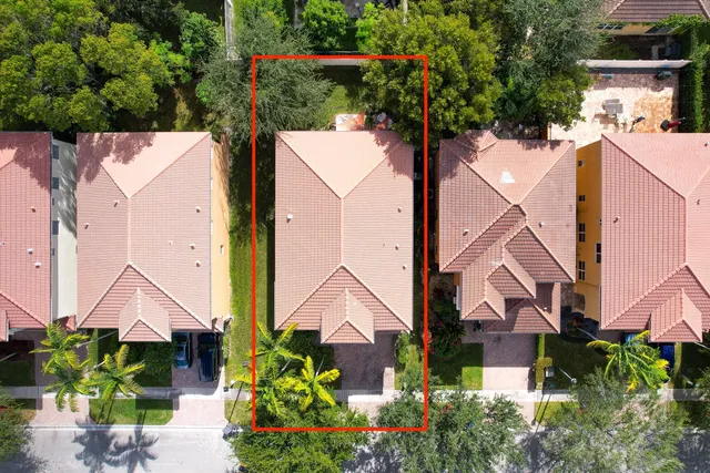 an aerial view of multiple house