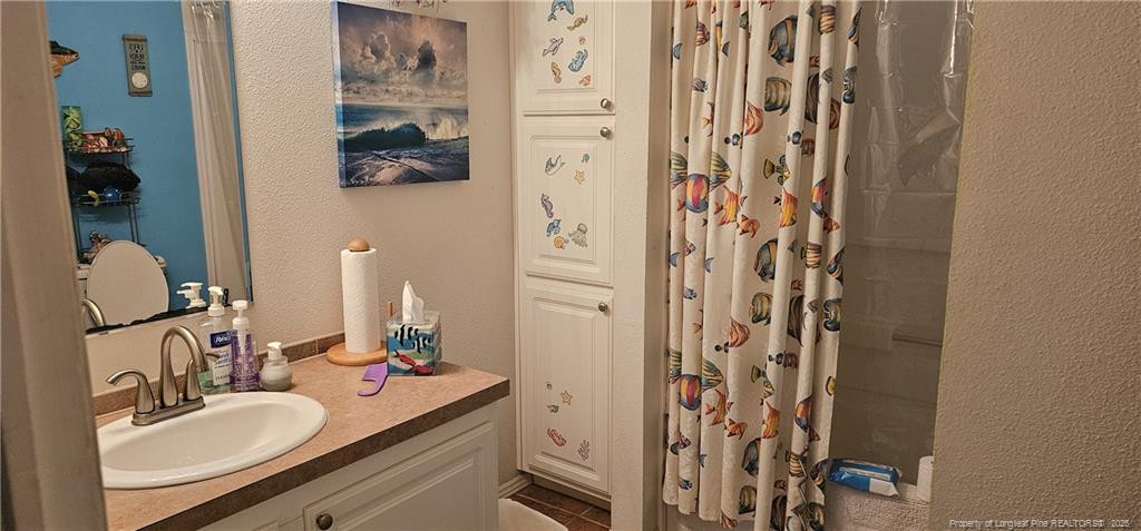 212 McIver Road Lumber Bridge, NC 28357 - Photo 21 of 28 a bathroom with a sink vanity and a mirror