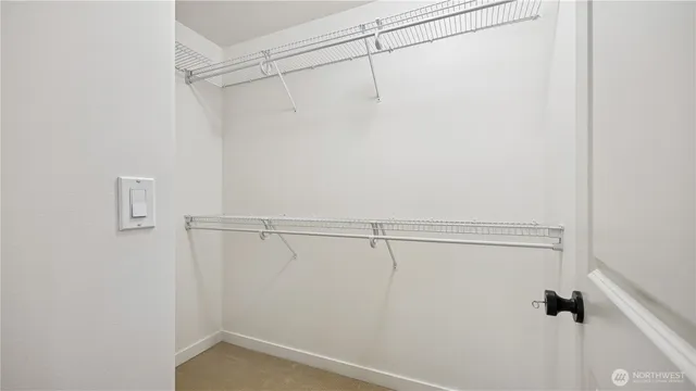 a view of a room with shelves