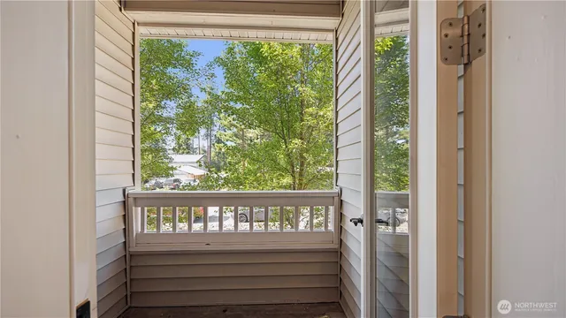 an entryway with a door