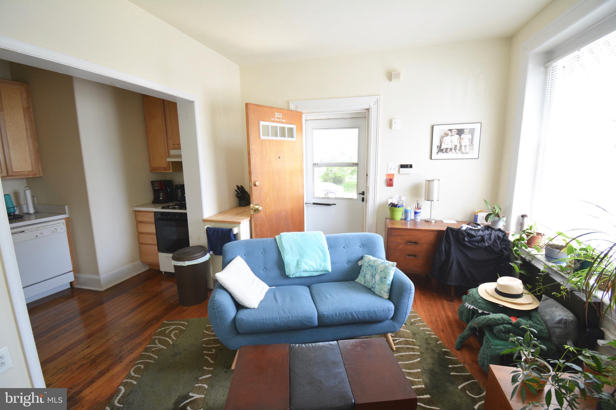 253 Hansberry Street, Unit 1F Philadelphia, PA 19144 - Photo 3 of 20 a living room with furniture and a wooden floor
