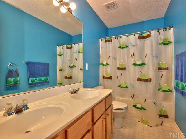 317 Grassy Point Road Apex, NC 27502 - Photo 20 of 25 Secondary bathroom has dual sinks.