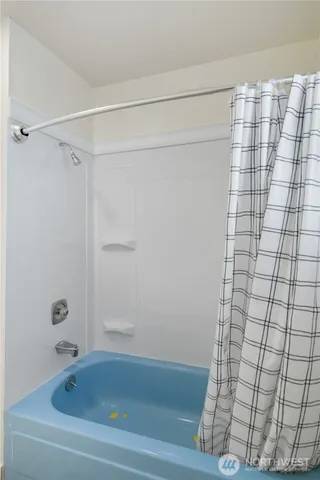 a bathroom with a shower and a bathtub