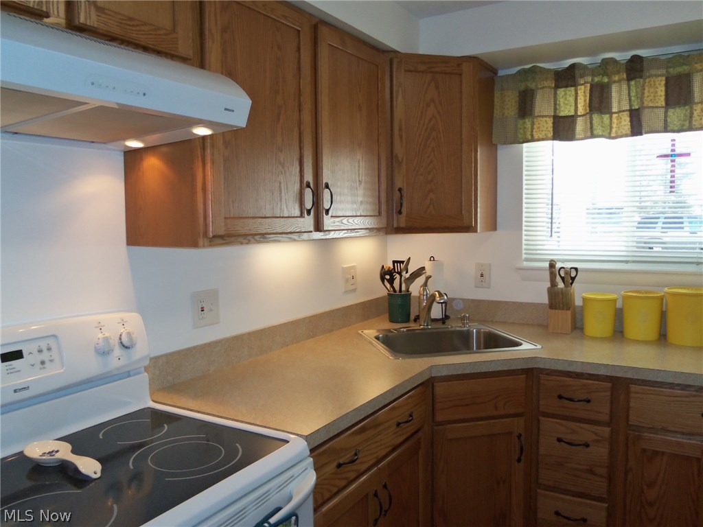 8749 West Ridge Road, Unit 7C Elyria, OH 44035 - Photo 3 of 28 Kitchen has craft maid cabinets with newer counter tops.