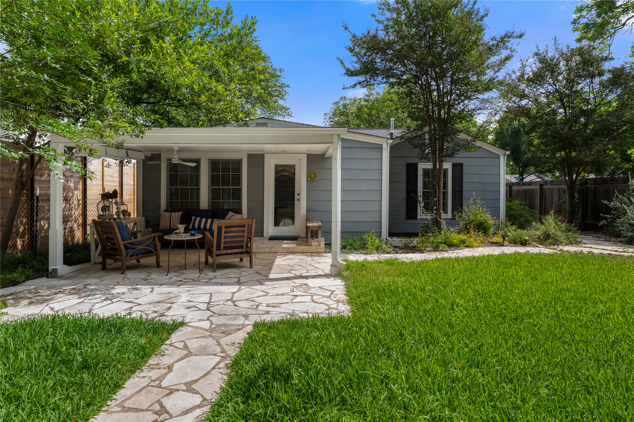 1701 West 33rd Street Austin, TX 78703 - Photo 6 of 33 Large back yard with covered patio and detached garage and covered carport