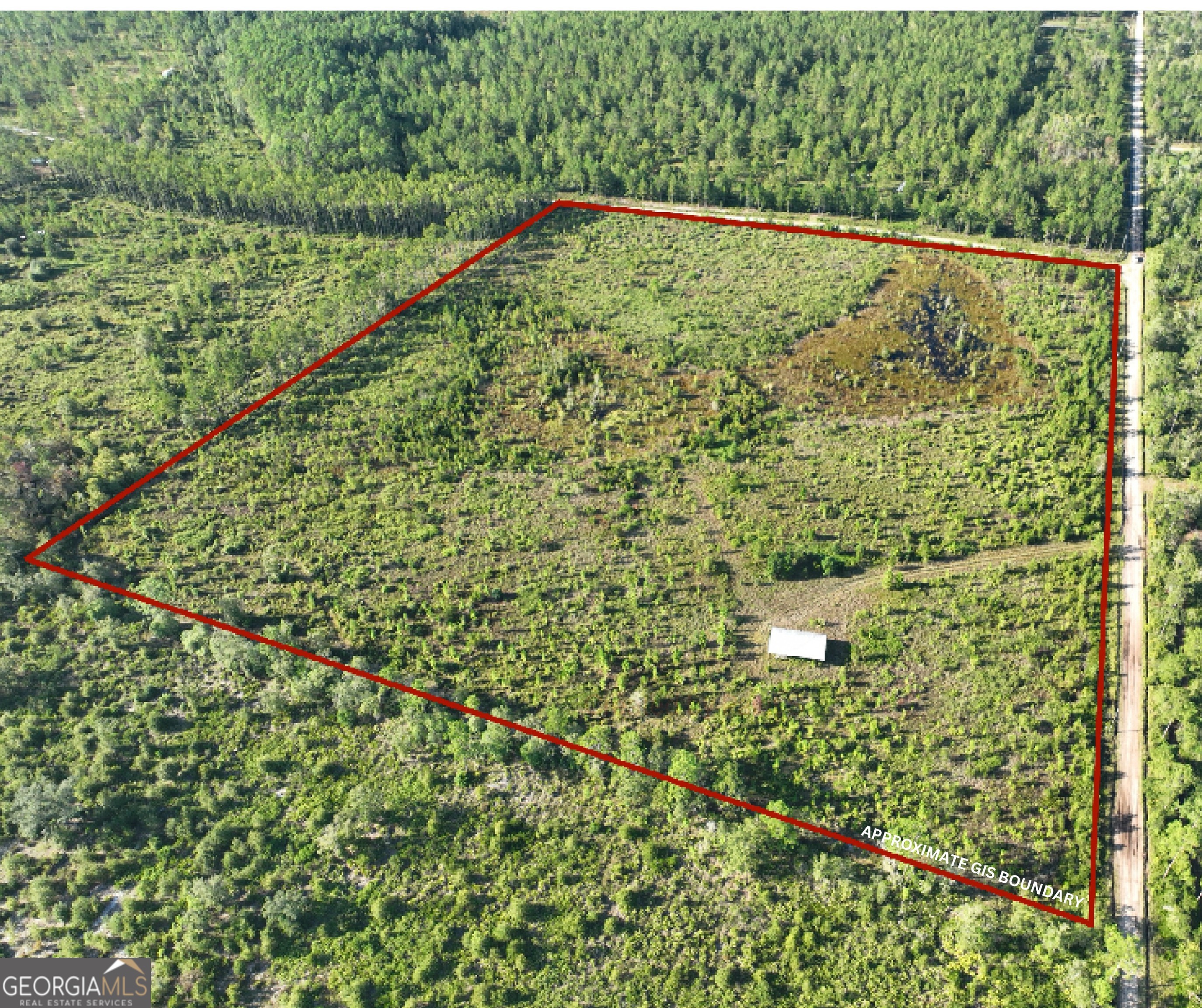 a view of a yard from a balcony