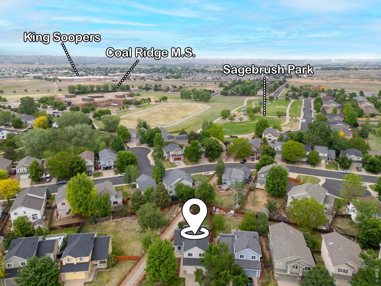 6531 St Vrain Ranch Boulevard Firestone, CO 80504 - Photo 30 of 30 an aerial view of residential houses with outdoor space and street view