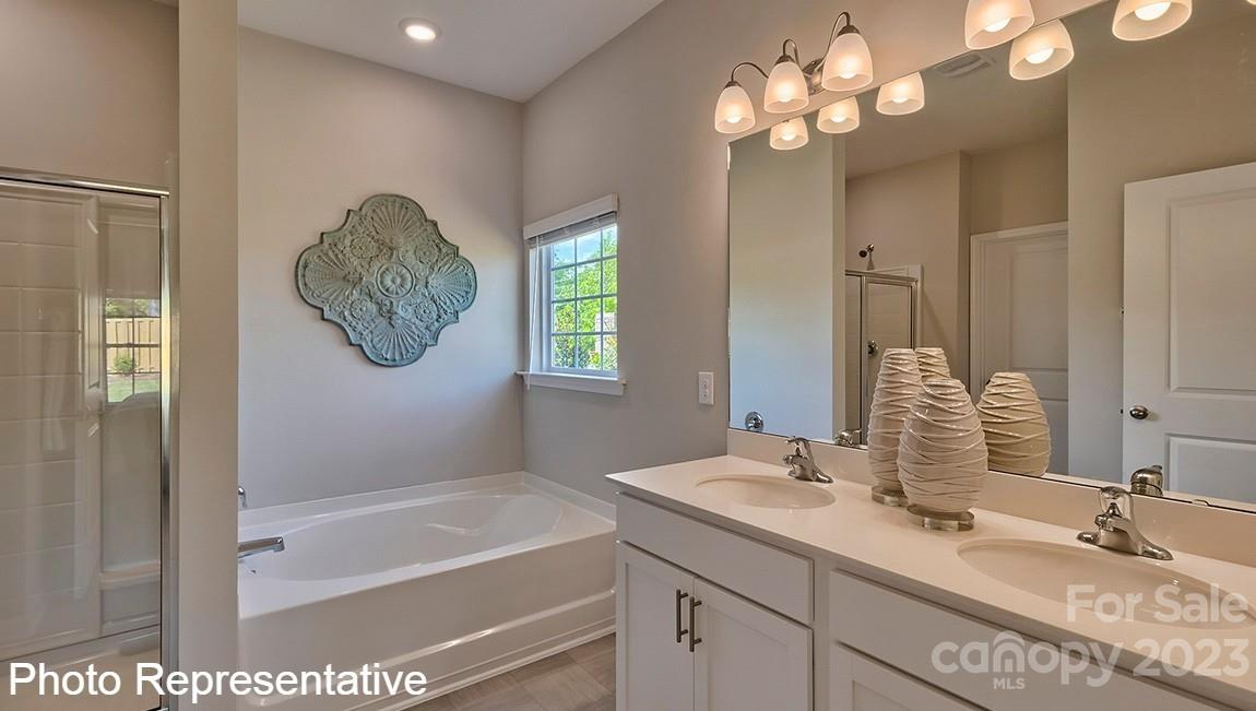48 Burdock Road Fletcher, NC 28732 - Photo 26 of 30 a bathroom with a bathtub a sink and a mirror