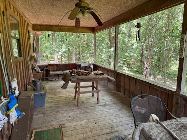 165 Pittman Road Somerville, TN 38068 - Photo 10 of 17 Sunroom / solarium featuring ceiling fan and outdoor dining space
