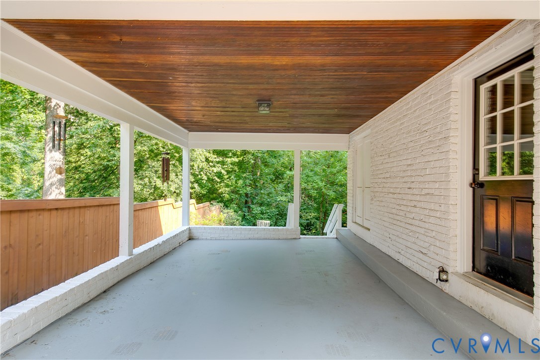 4549 Arrowhead Road Richmond, VA 23235 - Photo 5 of 75 The covered driveway features a beadboard ceiling