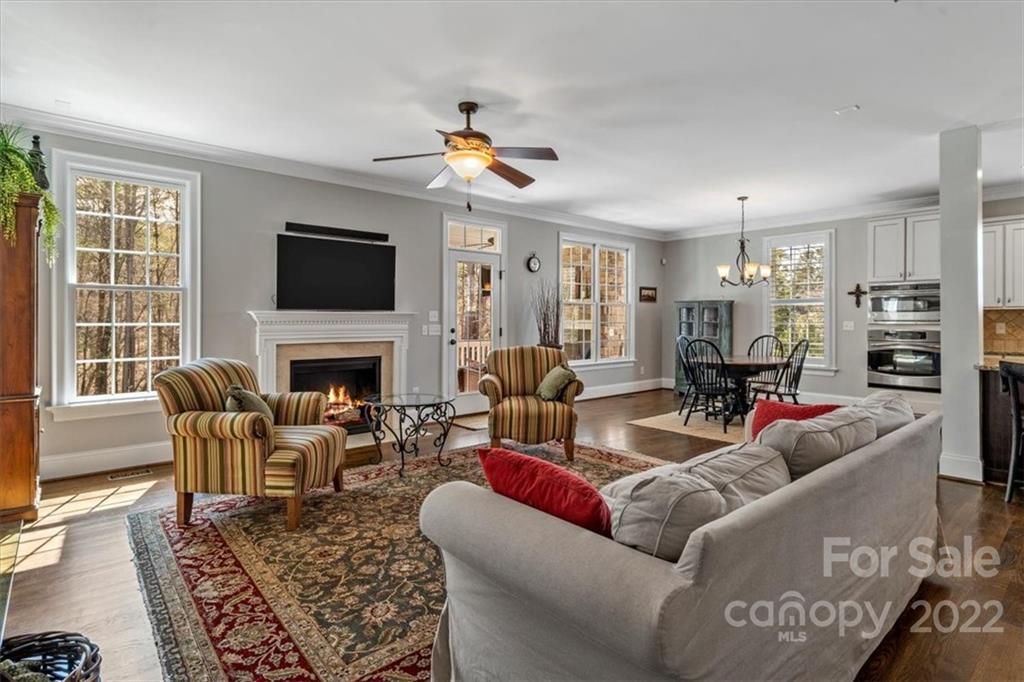 771 Harvest Pointe Drive Fort Mill, SC 29708 - Photo 11 of 48 a living room with furniture a flat screen tv and a fireplace