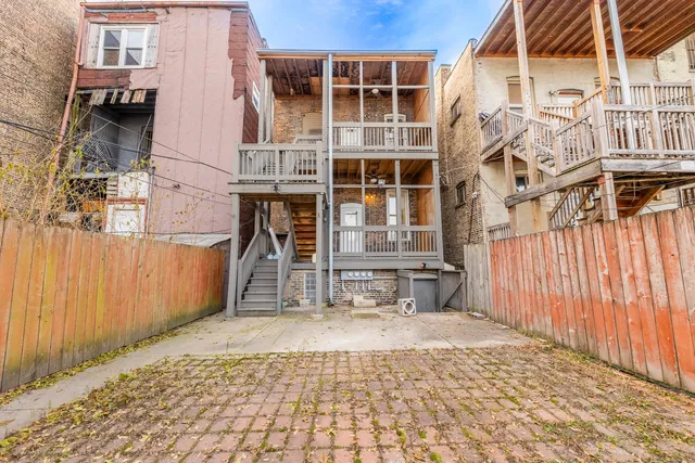 a building with glass door