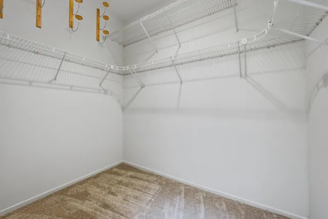 a view of a room with racks on the wall