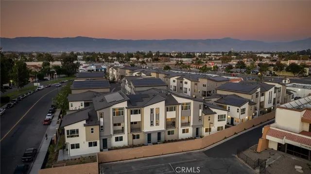 a view of a city with tall buildings