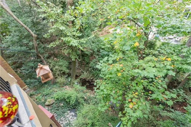a backyard of a house with a seating space
