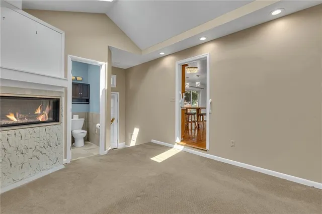 a view of a livingroom with a fireplace