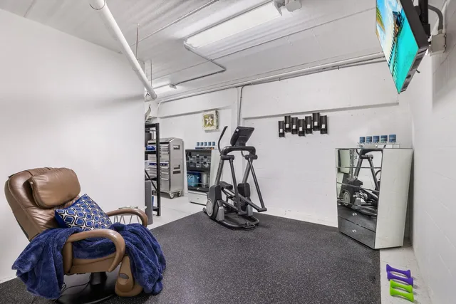 a car parked in a garage