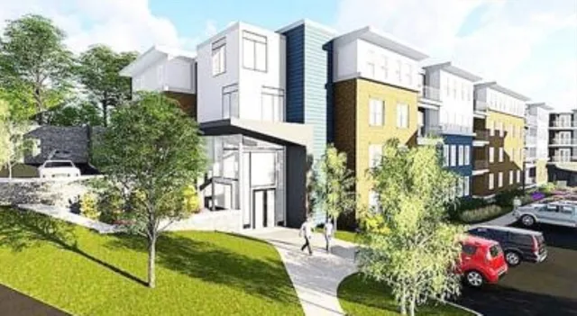 a view of a building in the background