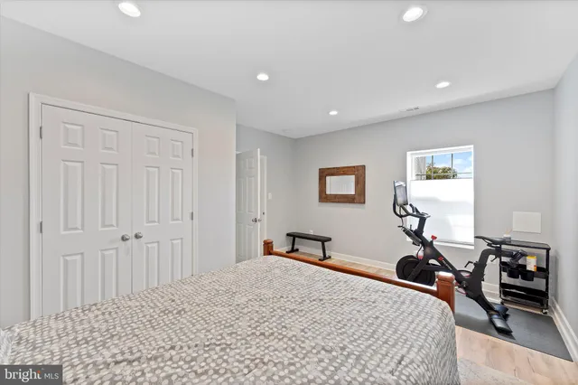 an aerial view of a house with a garden