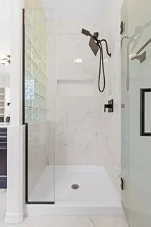 a bathroom with a shower
