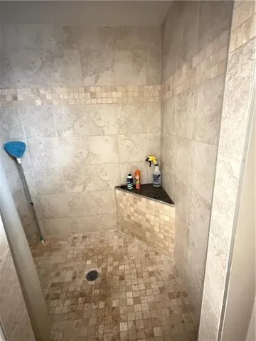 a bathroom with a shower