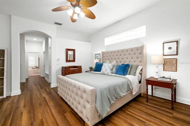 a view of a tree in a yard