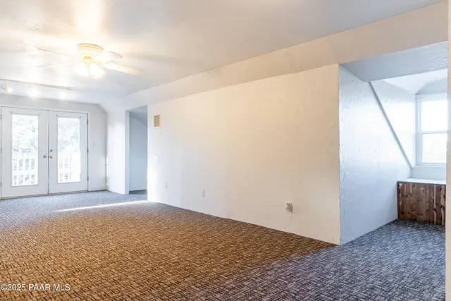 a view of a bathroom with a window