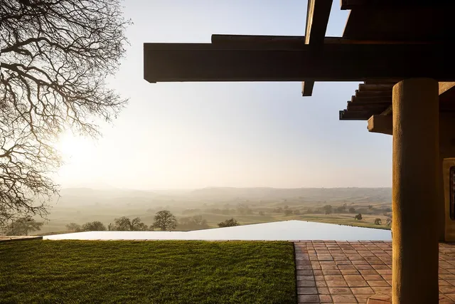 a view of a terrace with a snow