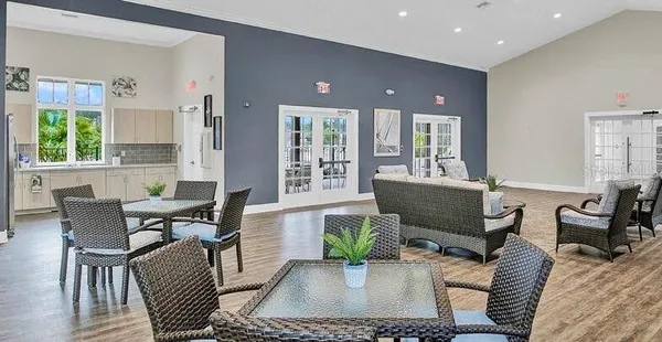 an aerial view of residential house with outdoor space and parking