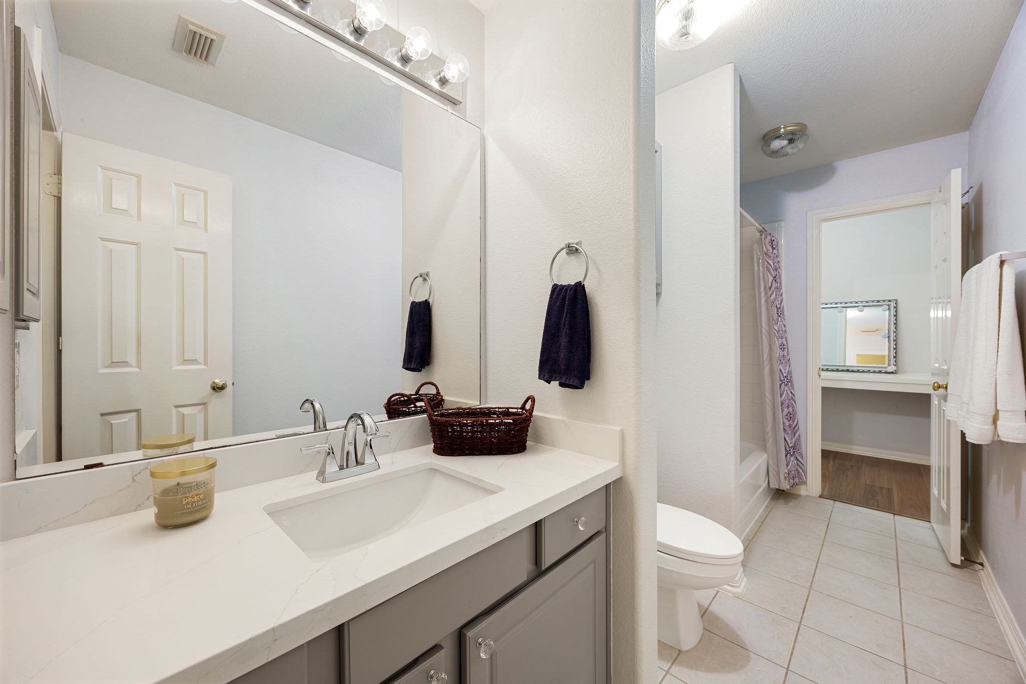 14419 Timbergreen Drive Magnolia, TX 77355 - Photo 21 of 43 Full bathroom with single vanity, tub/shower combo, and functional layout. Conveniently located to serve secondary bedrooms and guests.