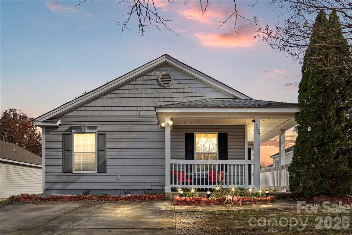 a front view of a house