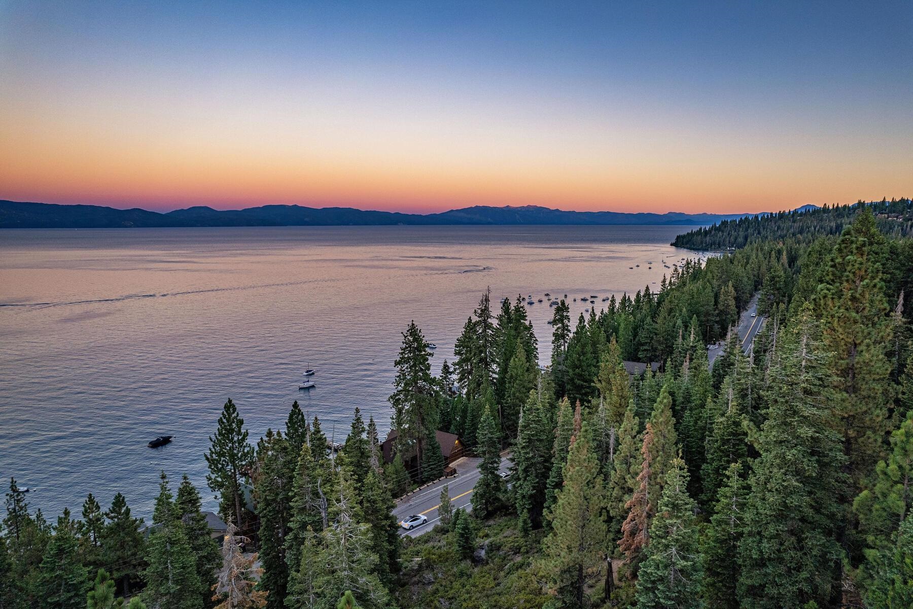 488 Old County Road Carnelian Bay, CA 96140 - Photo 2 of 21 a view of lake with sunset in background