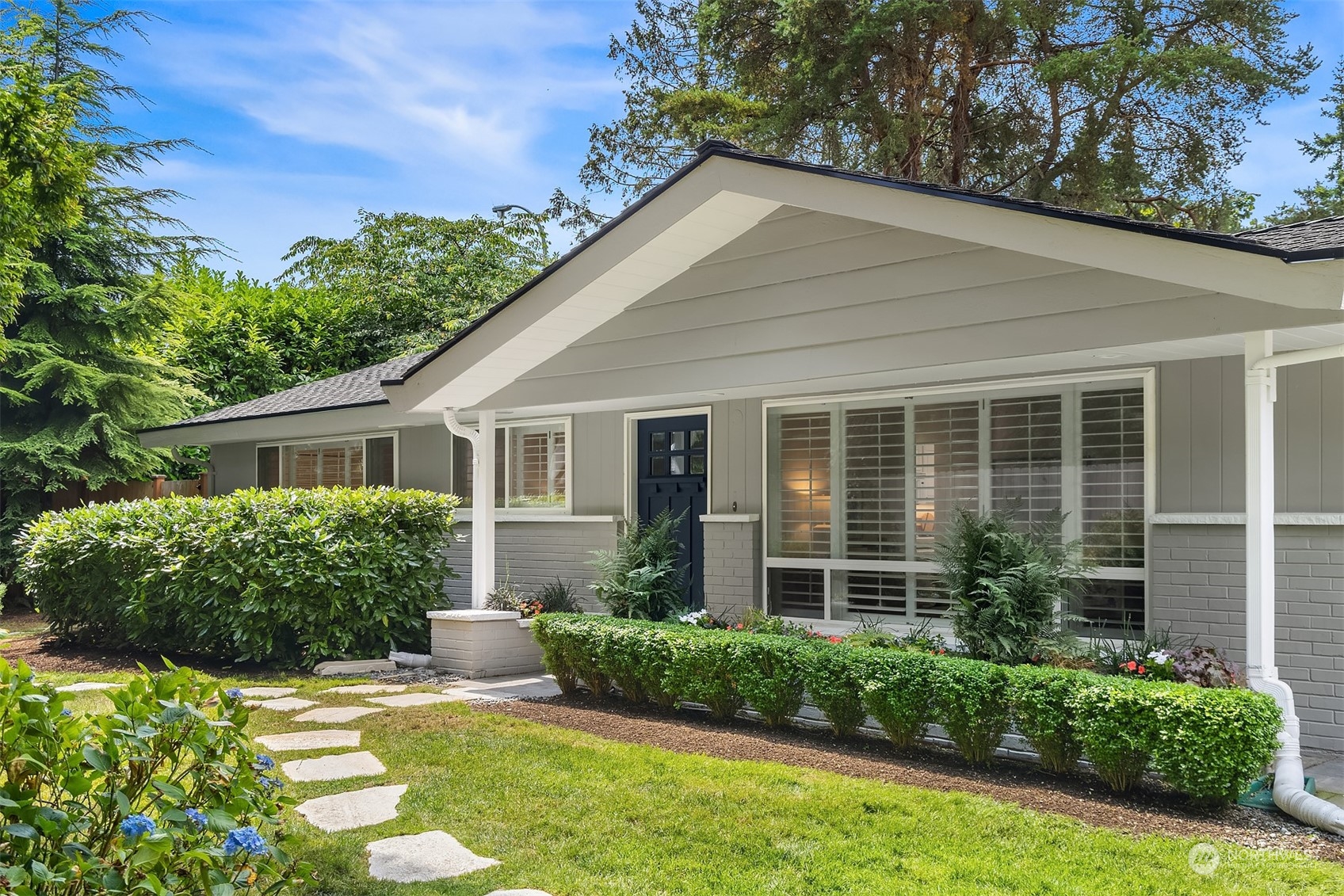 front view of a house and a yard