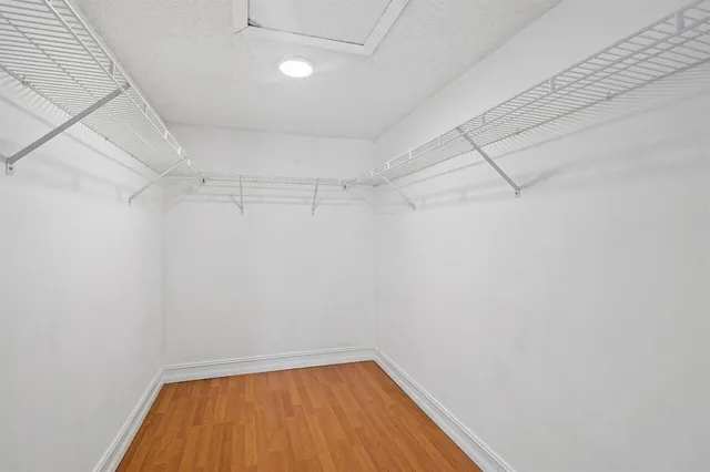 a view of a room with racks on the wall