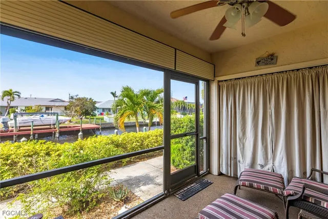 a view of a balcony with lake view