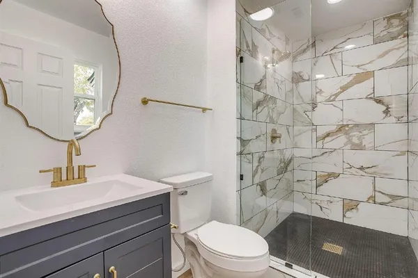 a bathroom with a shower