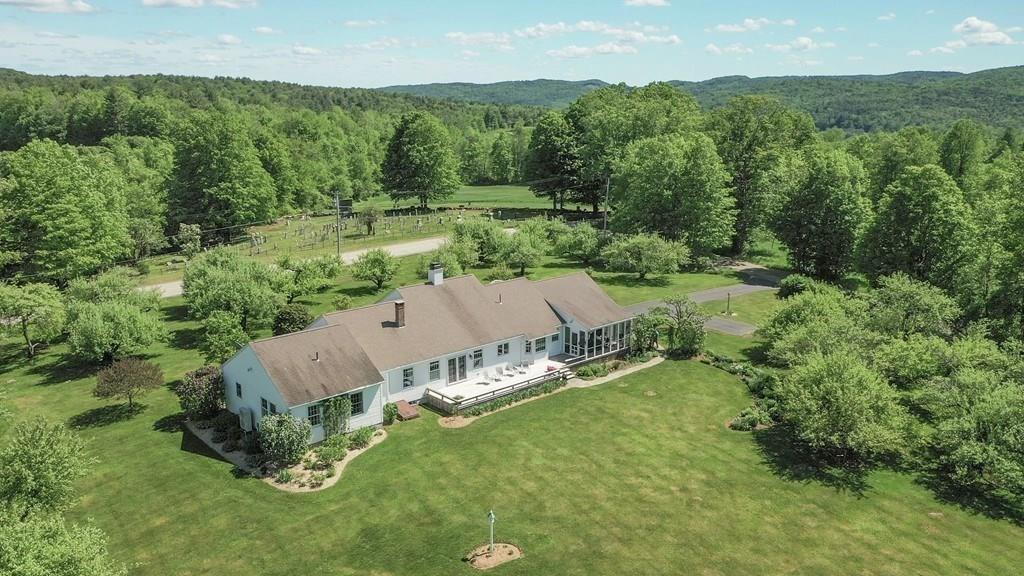 411 West Leyden Road Leyden, MA 01337 - Photo 40 of 42 an aerial view of a house with a yard